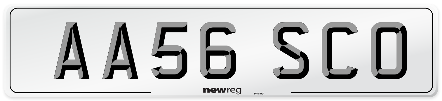 AA56 SCO Number Plate from New Reg